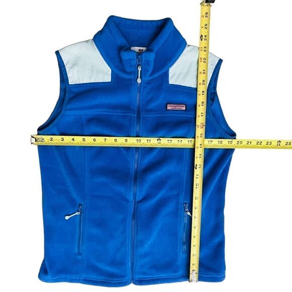 Vineyard Vines Vest Women's Fleece Zip Up Jacket Blue Sz M - Picture 9 of 10